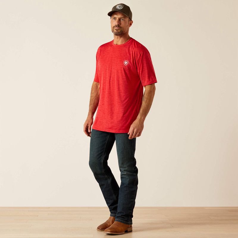 Chili Pepper Ariat Charger Crestline T-Shirt | 08YCJQKMD