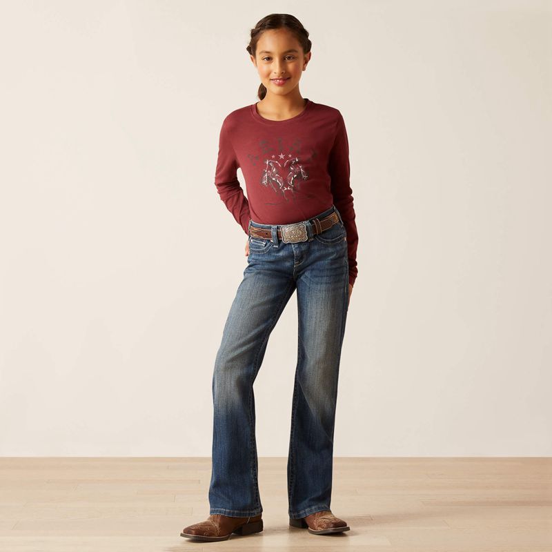 Chill Blue Ariat R.E.A.L. Clover Boot Cut | 75OWQCELJ