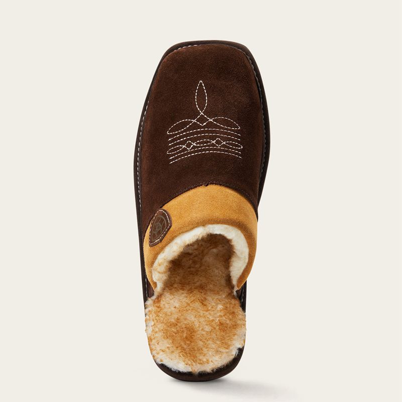 Chocolate Ariat Silversmith Square Toe Slipper | 70ADVSFBZ