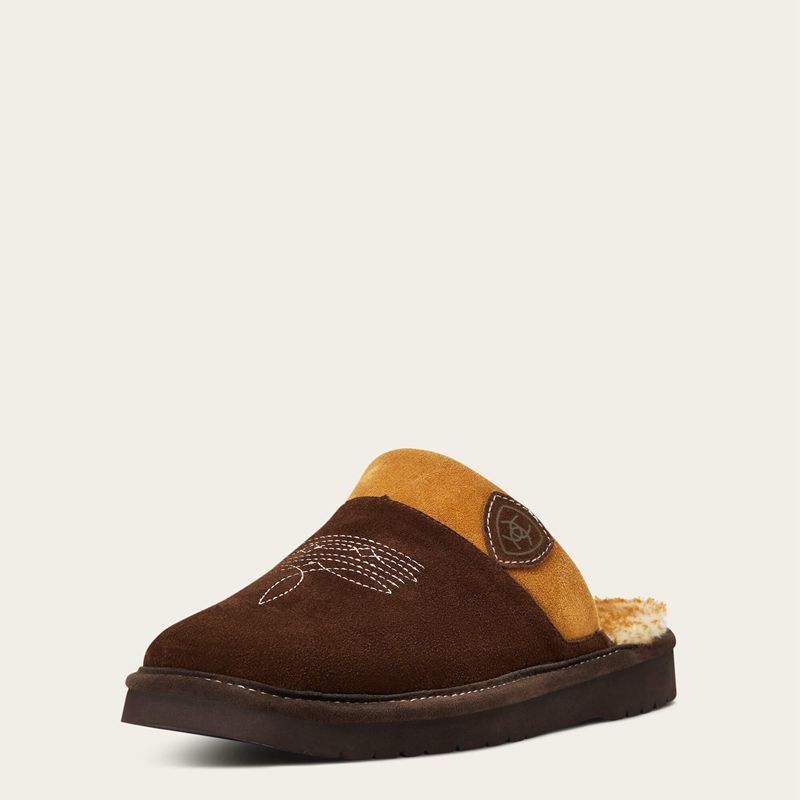 Chocolate Ariat Silversmith Square Toe Slipper | 70ADVSFBZ