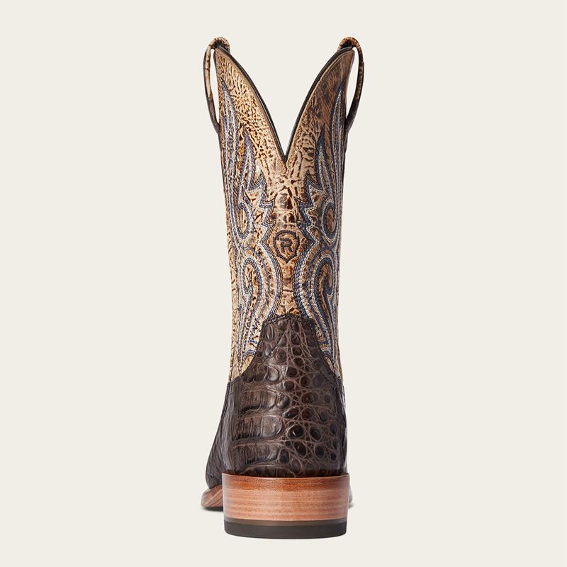 Chocolate Caiman Belly Ariat Relentless Denton Western Boot | 41BMFKTEG