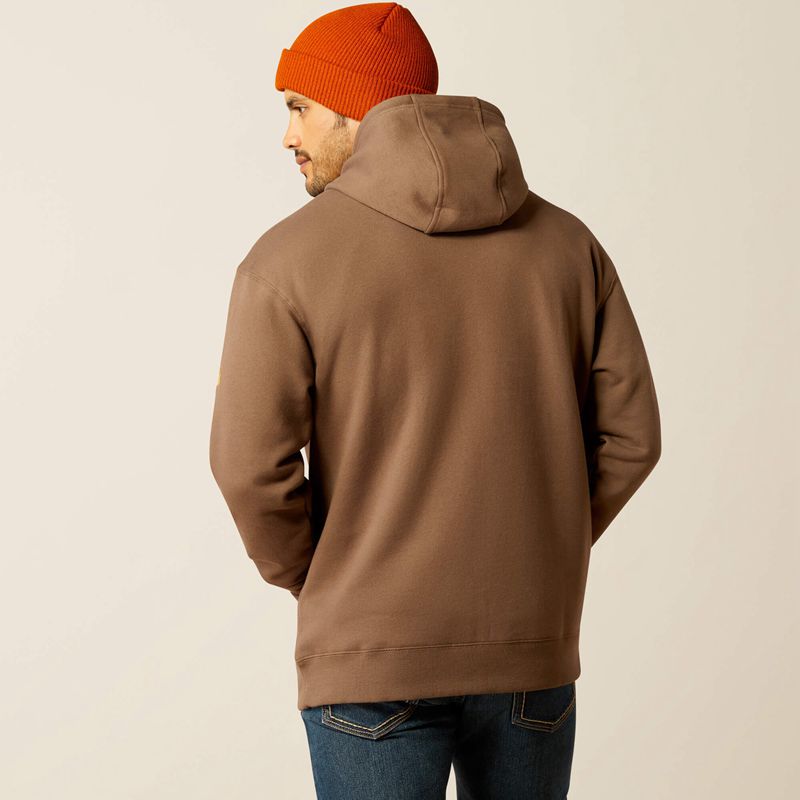 Chocolate Chip/Coffee Bean Ariat Rebar Graphic Hoodie | 57YIEBQSC