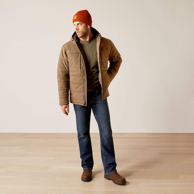 Chocolate Chip Ariat Rebar Winter Valiant Ripstop Insulated Jacket | 69ONZXUIQ