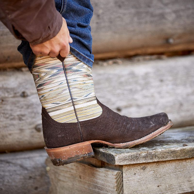 Chocolate Hippo Print Ariat Futurity Chimayo Western Boot | 19JQKEVSM