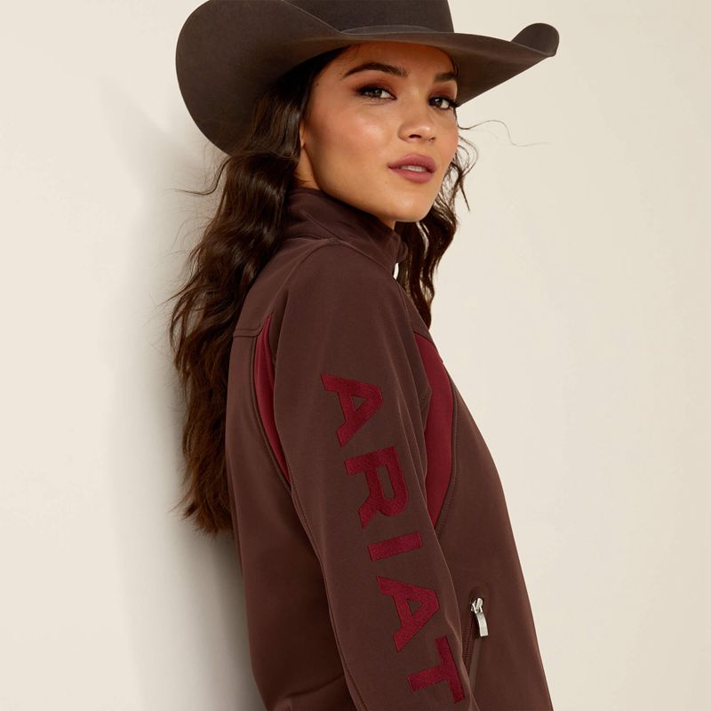 Chocolate Plum/Tawny Port Ariat New Team Softshell Jacket | 30ITEDRUA