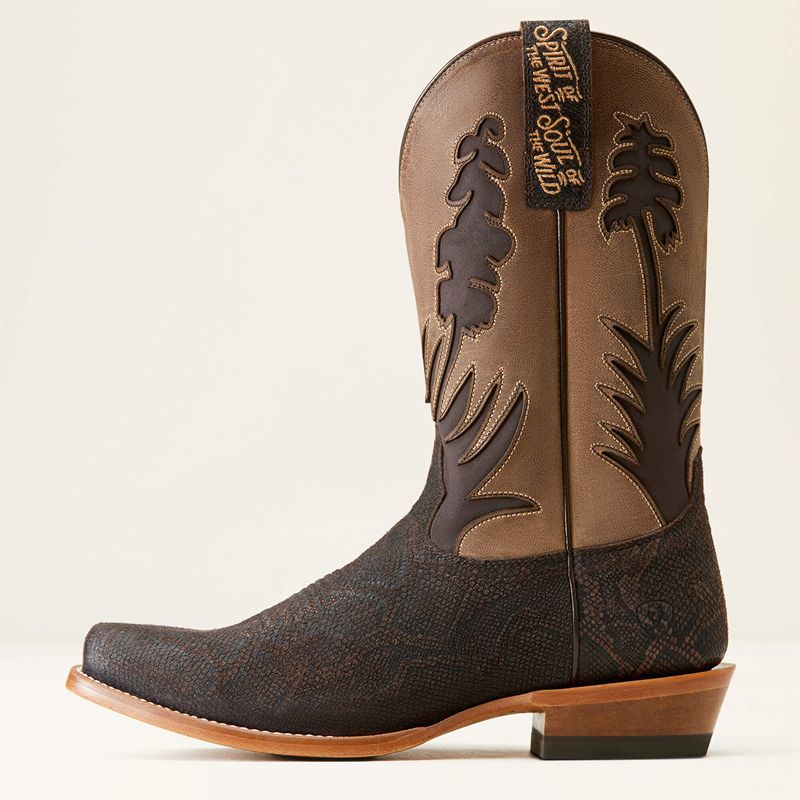 Chocolate Snake Print Ariat High Stepper Sendero Western Boot | 70JLXZKYM