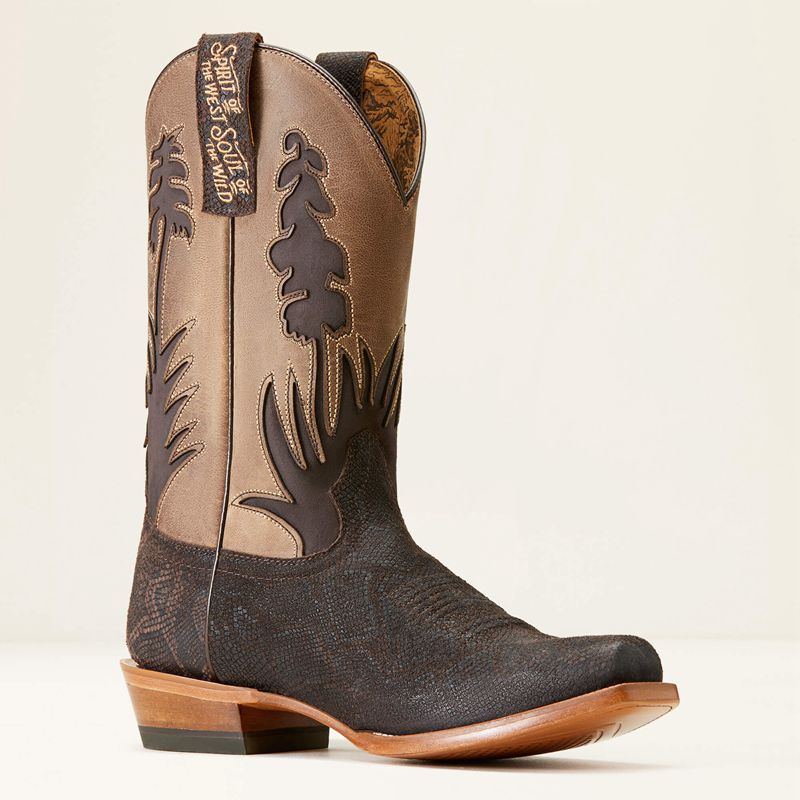 Chocolate Snake Print Ariat High Stepper Sendero Western Boot | 70JLXZKYM