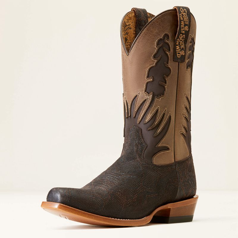 Chocolate Snake Print Ariat High Stepper Sendero Western Boot | 70JLXZKYM