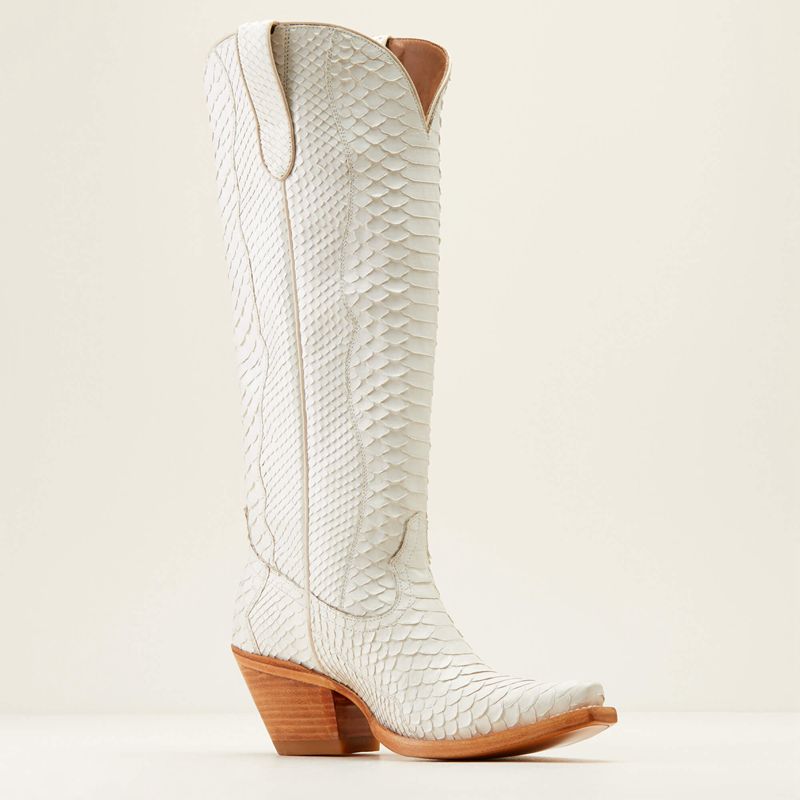 Classic White Python Ariat Sterling Emery Stretchfit Western Boot | 70QGOEBNT