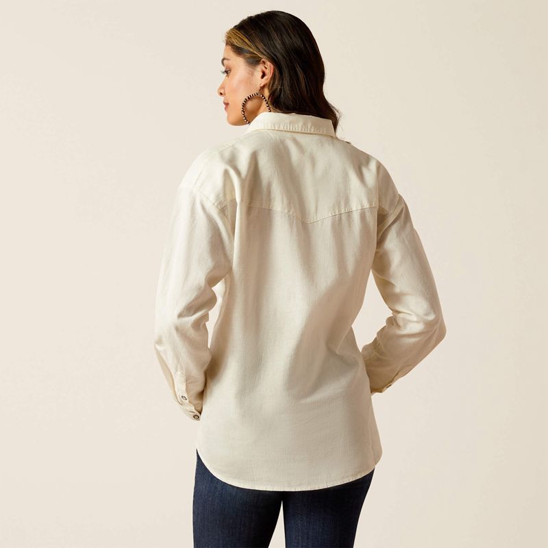 Cloud Dancer Ariat Wilkes Blouse Shirt | 58WOTGEBY