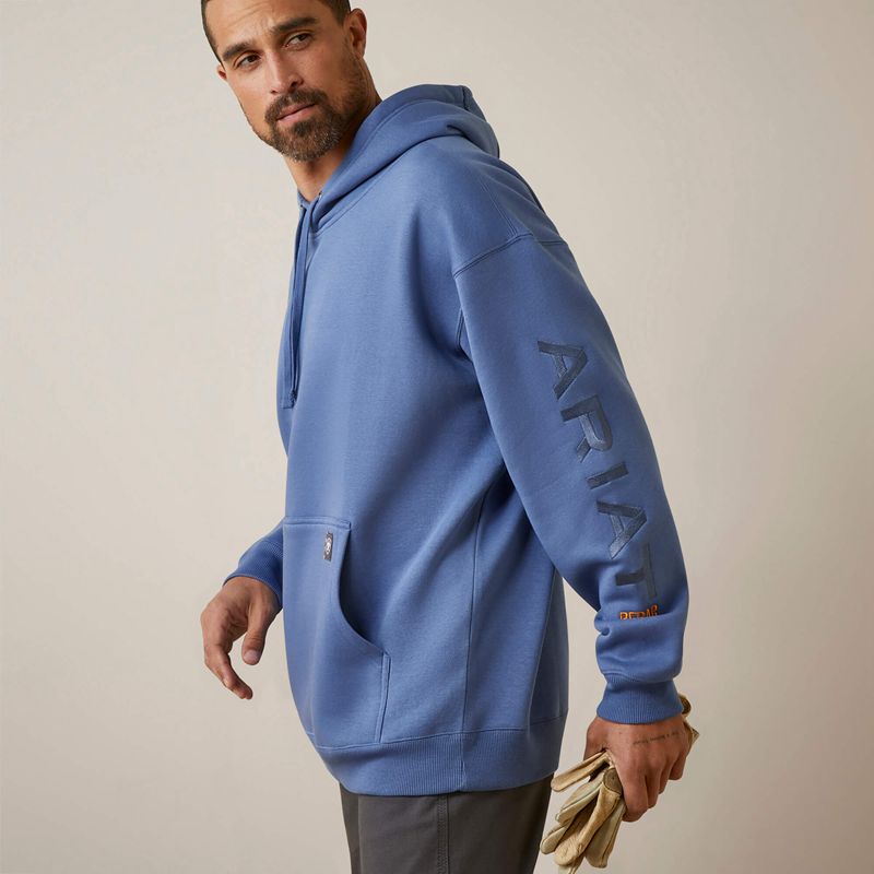 Coastal Fjord Ariat Rebar Graphic Hoodie | 35RFTHMUQ