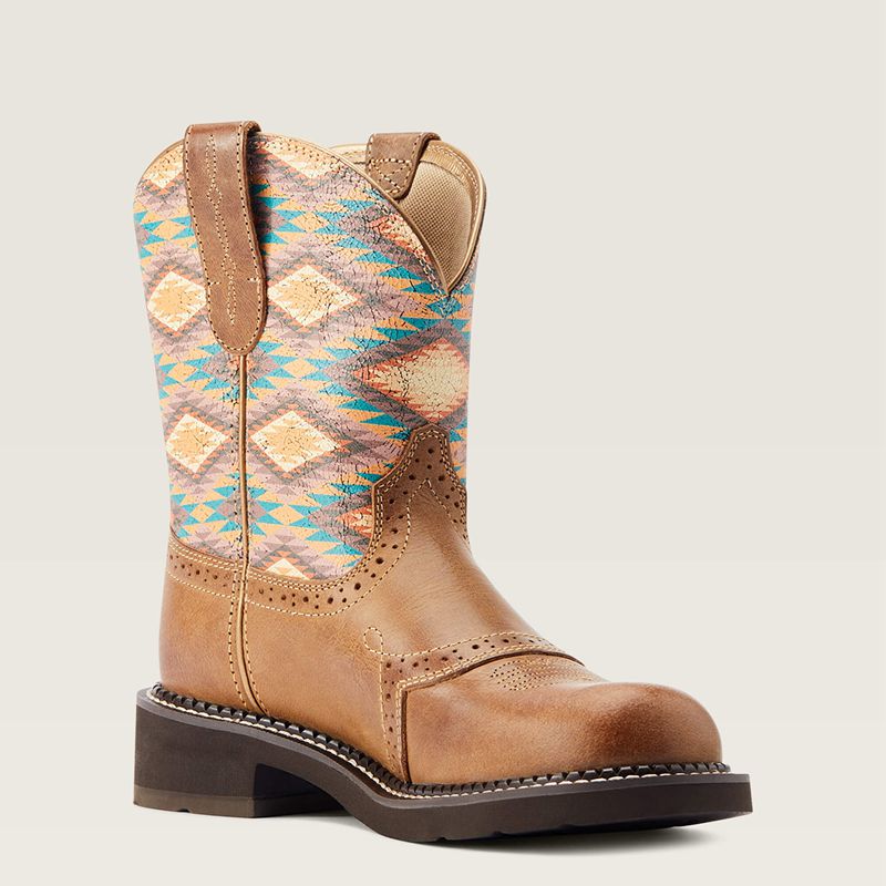 Coastal Tan/ Blanket Print Ariat Fatbaby Heritage Farrah Western Boot | 89MZVKDHU