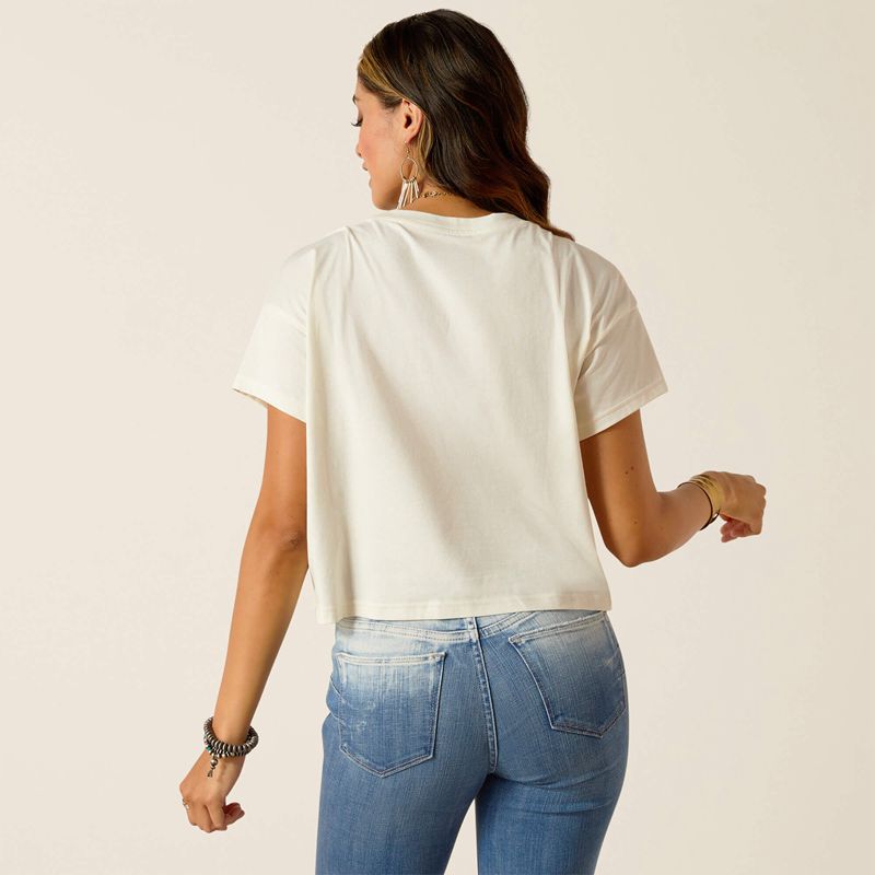 Coconut Milk Ariat Wild Hat T-Shirt | 42QTWZXDS