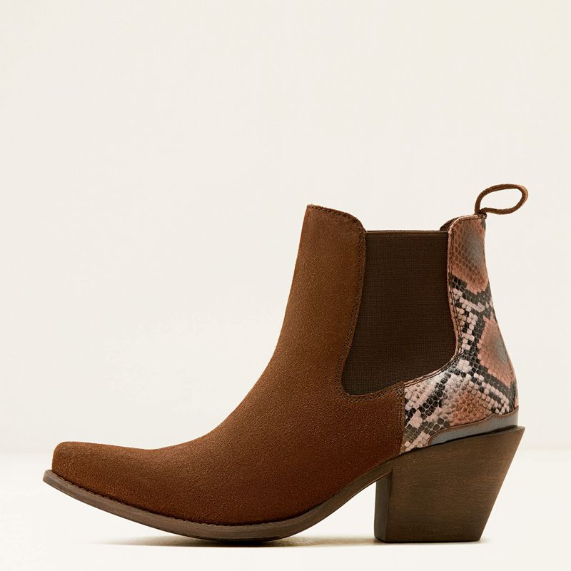 Coffee Suede/Desert Snake Print Ariat Bradley Western Boot | 41LSXTVOD