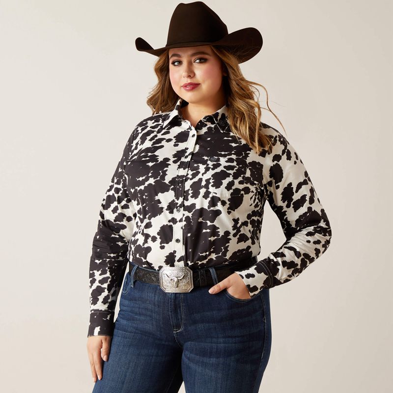 Cow Ariat Team Kirby Stretch Shirt | 90ZCSLAND