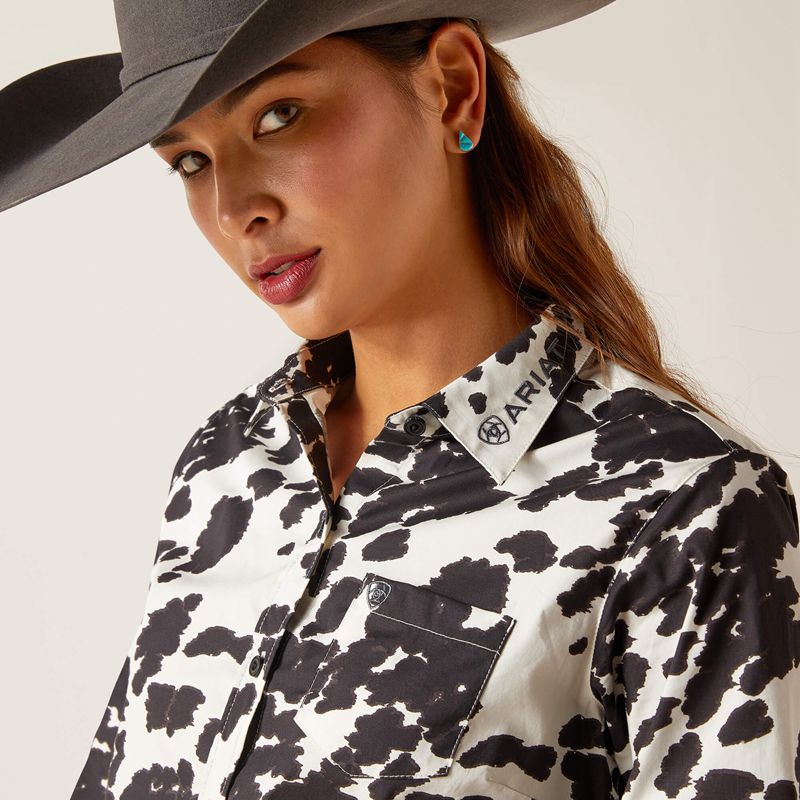 Cow Ariat Team Kirby Stretch Shirt | 90ZCSLAND