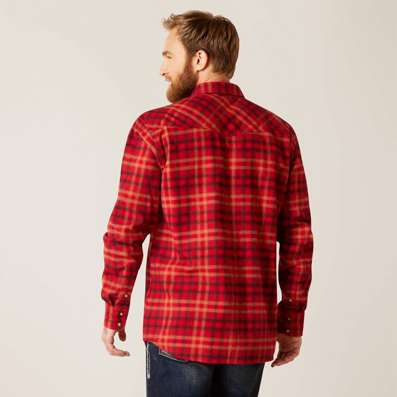 Cranberry Crimson Ariat Heber Retro Fit Shirt | 59XRKAUGT