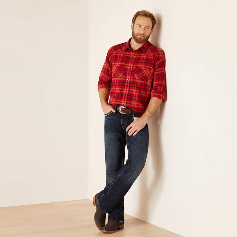 Cranberry Crimson Ariat Heber Retro Fit Shirt | 59XRKAUGT