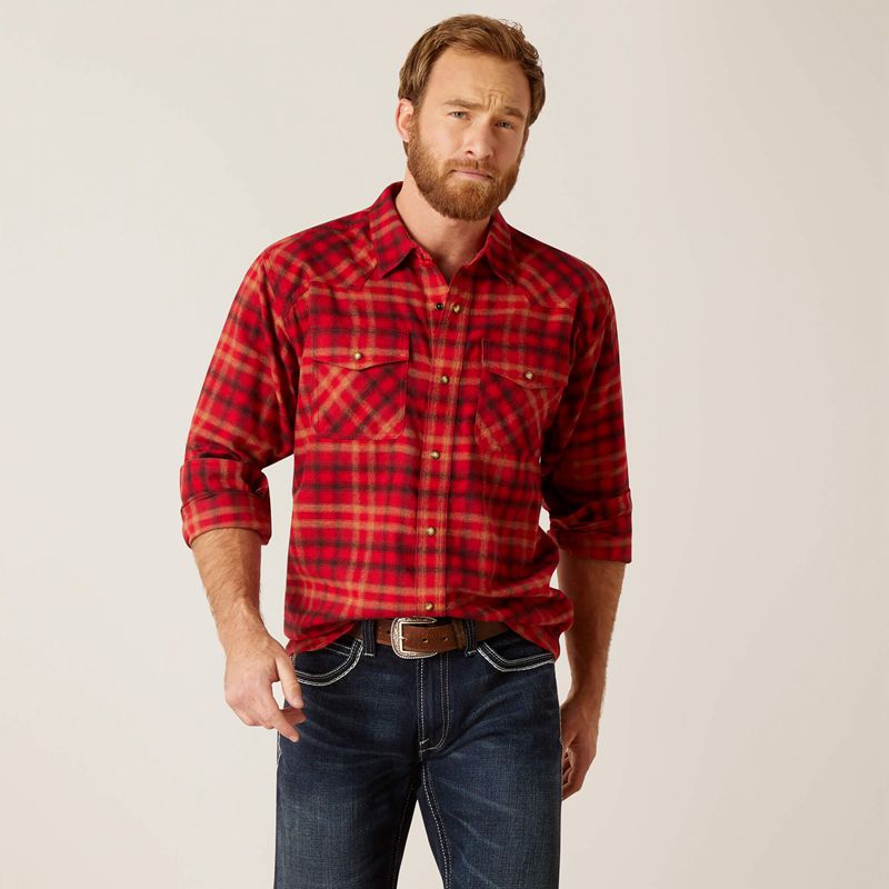 Cranberry Crimson Ariat Heber Retro Fit Shirt | 59XRKAUGT