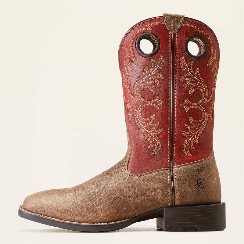 Crazy Crunch Tan Ariat Sport Rodeo Western Boot | 68QUWLOAB