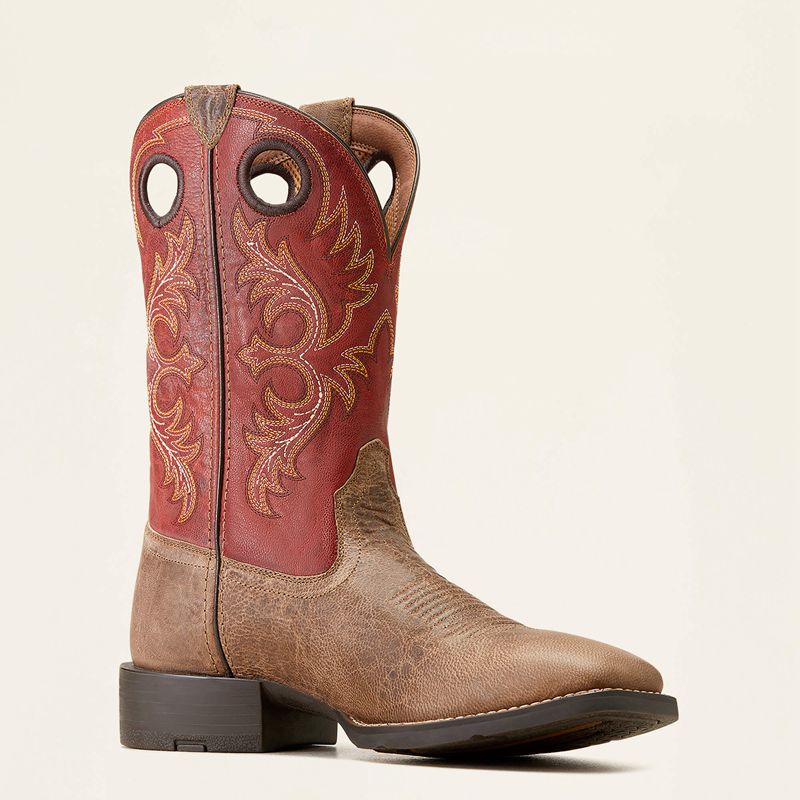 Crazy Crunch Tan Ariat Sport Rodeo Western Boot | 68QUWLOAB