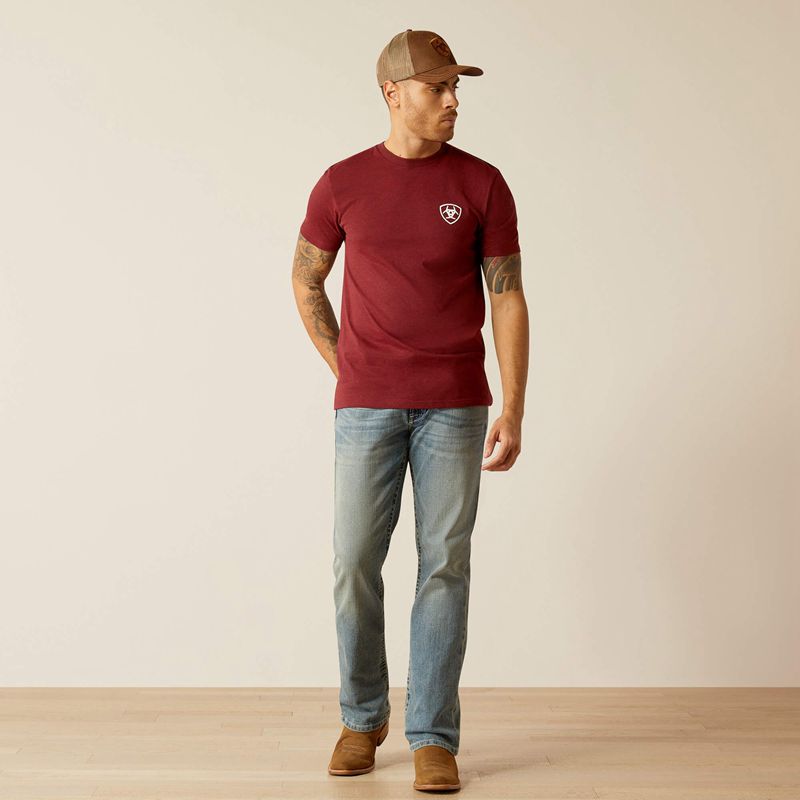 Crimson Black Heather Ariat Eagle And Snake T-Shirt | 38UKWVIFP