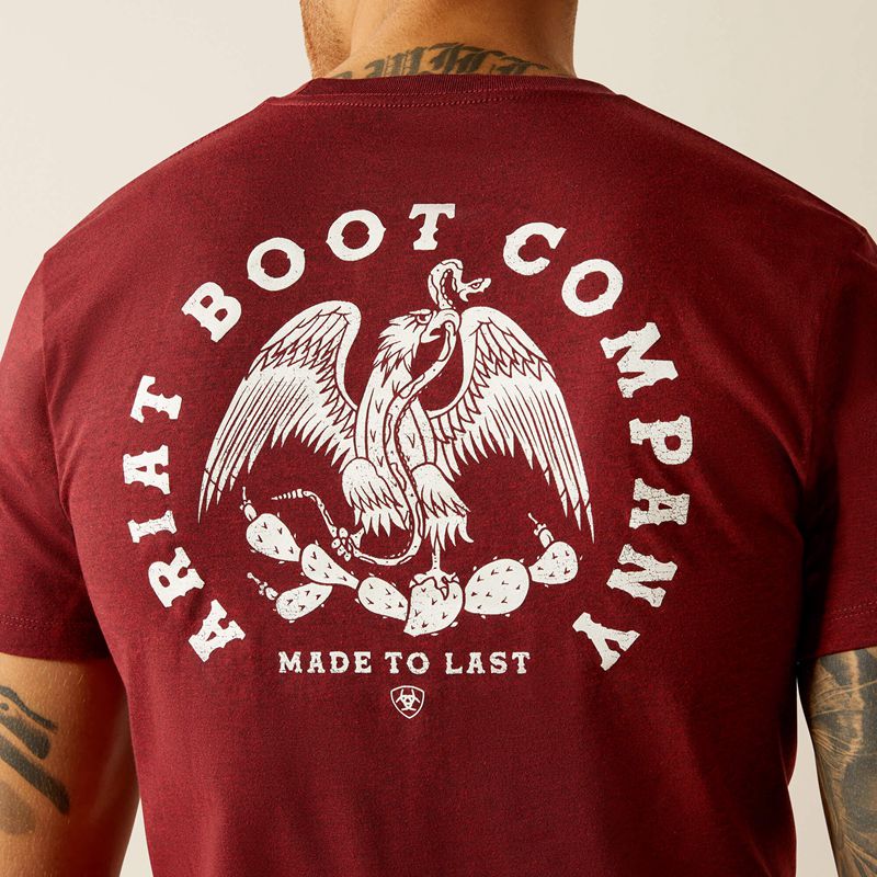 Crimson Black Heather Ariat Eagle And Snake T-Shirt | 38UKWVIFP