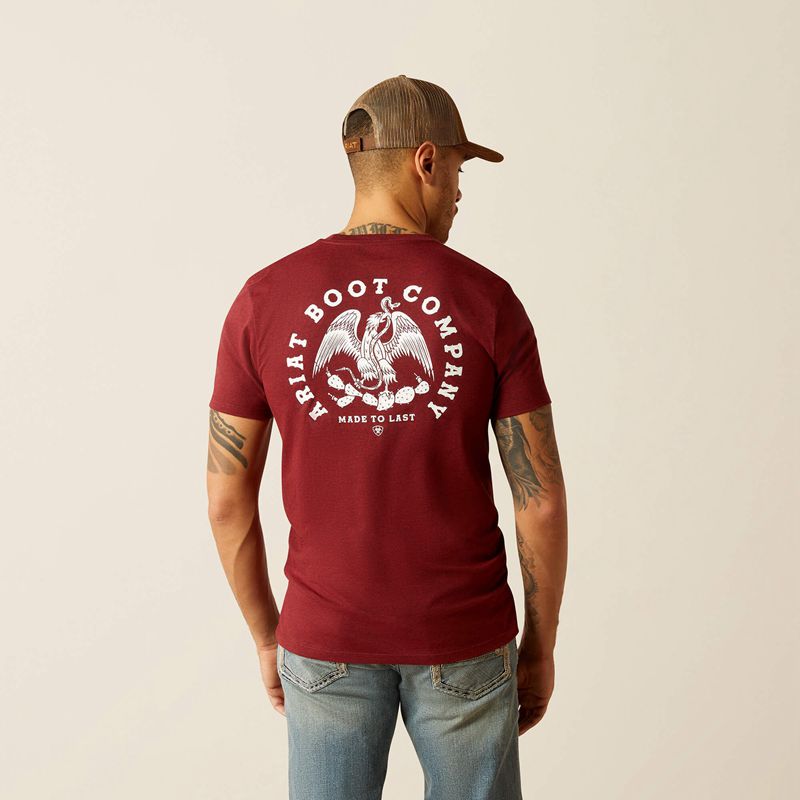 Crimson Black Heather Ariat Eagle And Snake T-Shirt | 38UKWVIFP