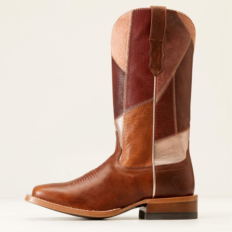 Dapper Tan Ariat Frontier Patchwork Western Boot | 43AKVOIMW