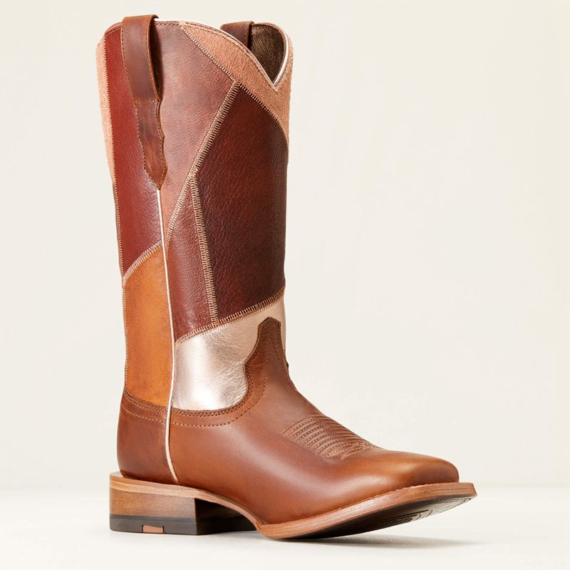 Dapper Tan Ariat Frontier Patchwork Western Boot | 43AKVOIMW