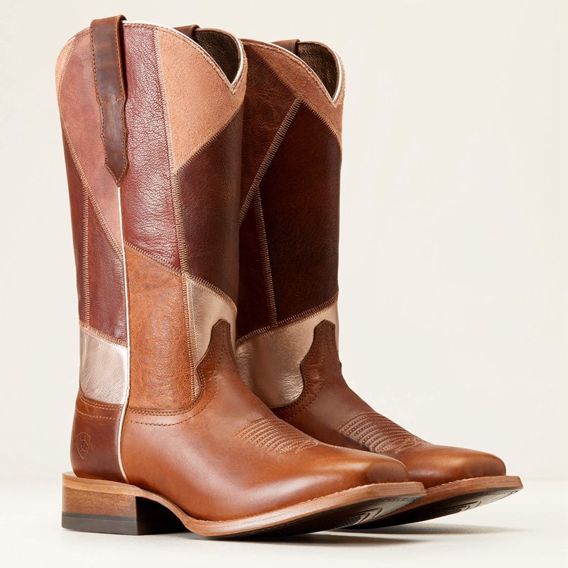 Dapper Tan Ariat Frontier Patchwork Western Boot | 43AKVOIMW