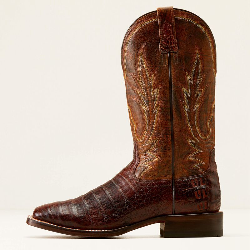 Dark Amber Caiman Belly/Hotfire Rust Ariat Gunslinger Cowboy Boot | 23FYIUBTM