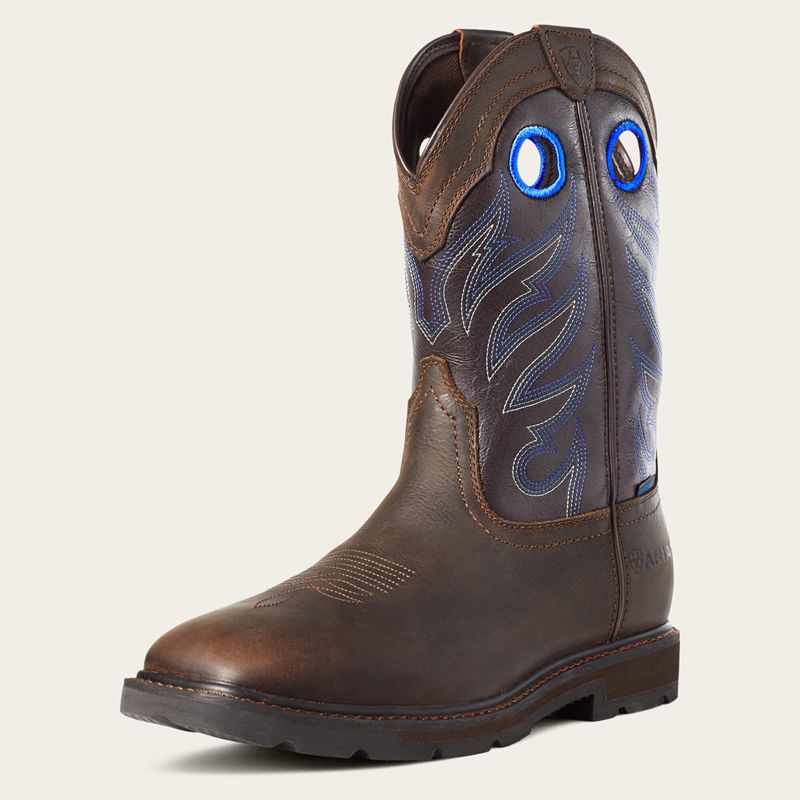 Dark Brown Ariat Groundwork Waterproof Work Boot | 42SUEATOX