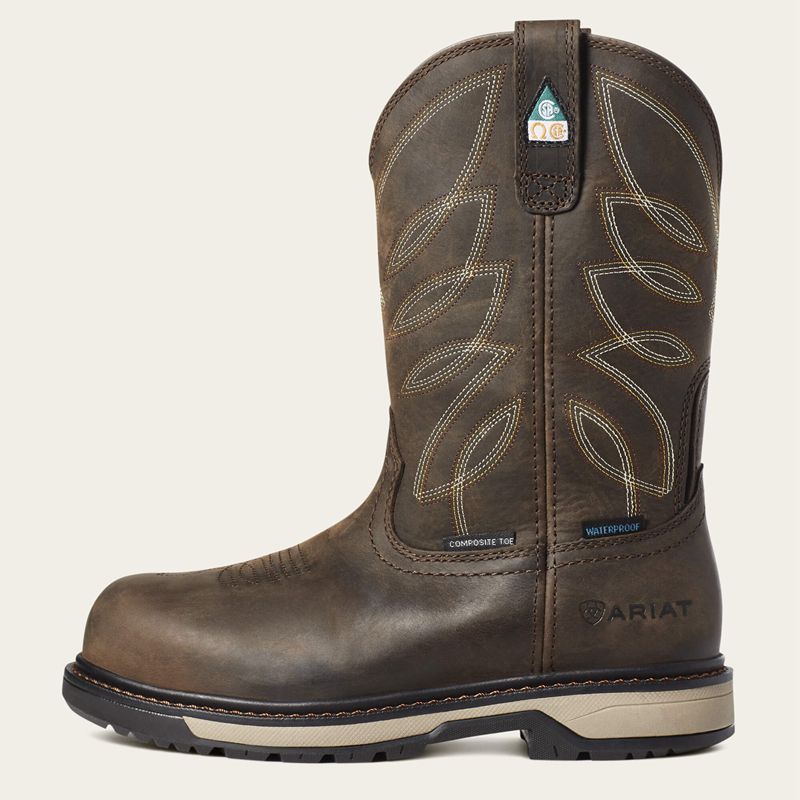 Dark Brown Ariat Riveter Csa Waterproof Composite Toe Work Boot | 48AYUHTGW