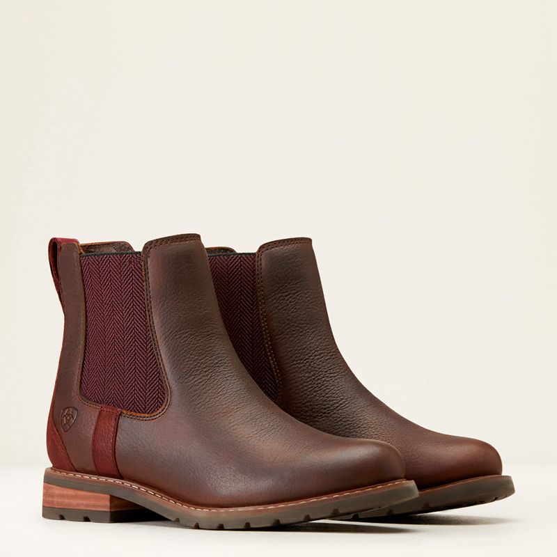 Dark Brown Ariat Wexford Waterproof Chelsea Boot | 87SUCVBTM