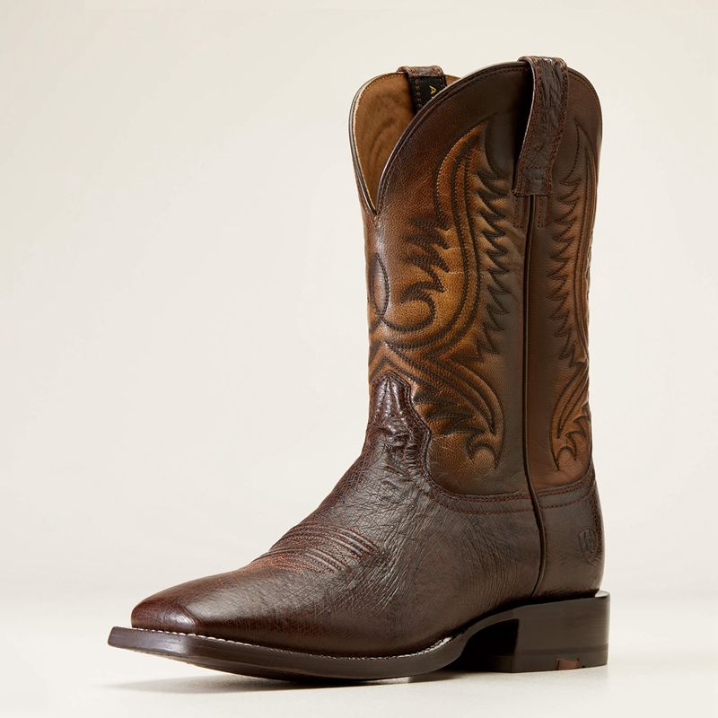 Dark Brown Smooth Quill Ostric Ariat Paxton Pro Cowboy Boot | 14UWAPDRB