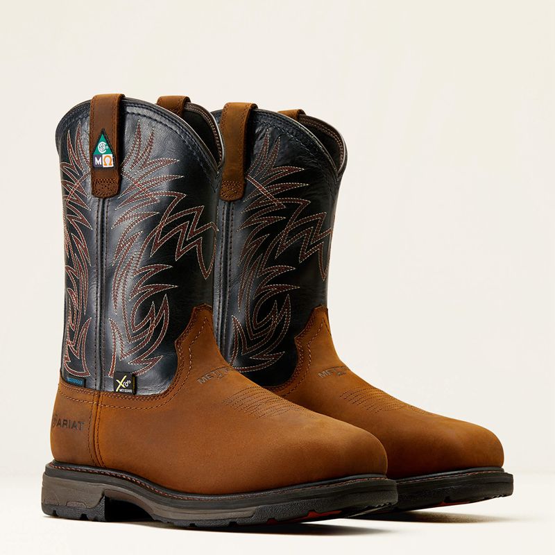 Dark Copper/Midnight Blue Ariat Workhog Metguard Csa Waterproof Composite Toe Work Boot | 24MSRDOCZ