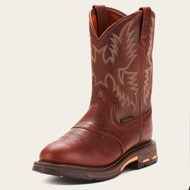 Dark Copper Ariat Workhog Pull-On Work Boot | 08HDQRWKL