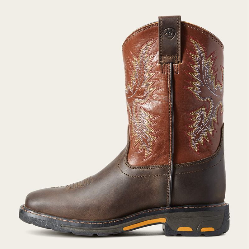 Dark Earth Ariat Bk Workhog Wide Square Toe Boot | 98NWFDBZQ