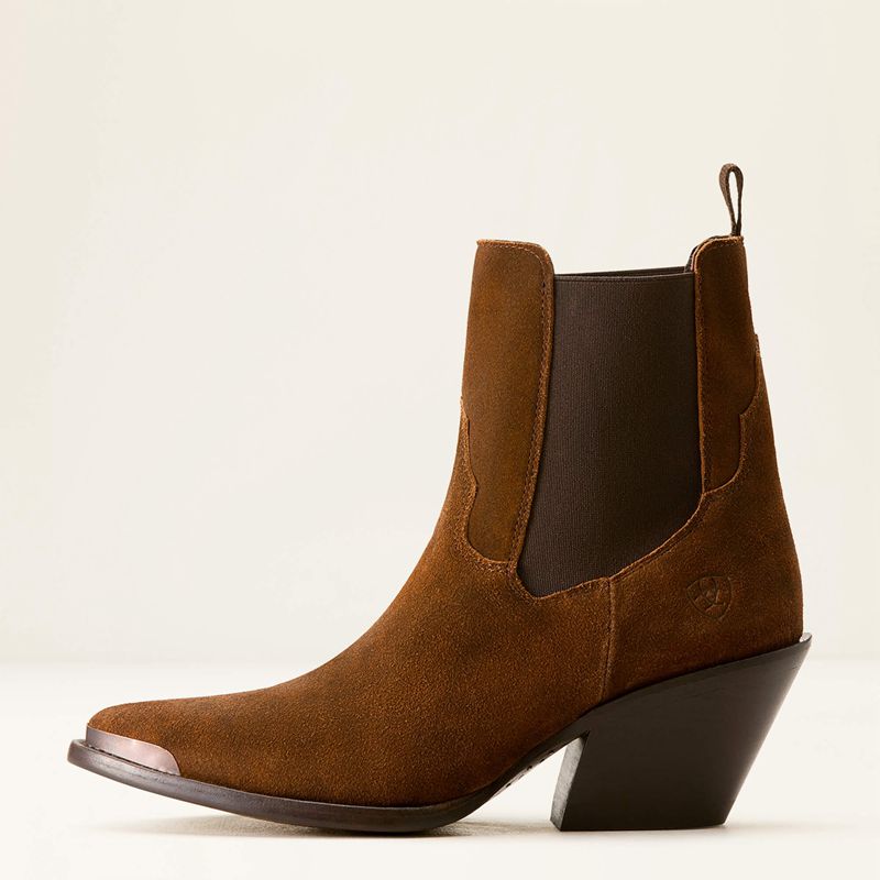 Dark Ginger Suede Ariat Shiloh Bootie | 29PBGDTML