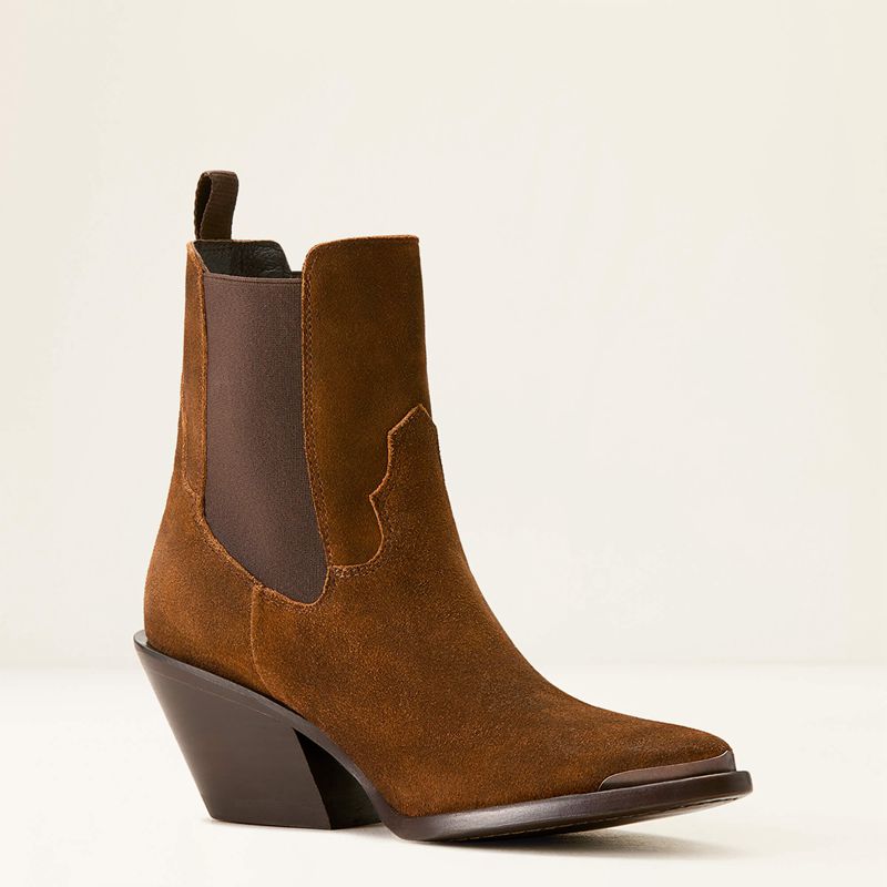 Dark Ginger Suede Ariat Shiloh Bootie | 29PBGDTML