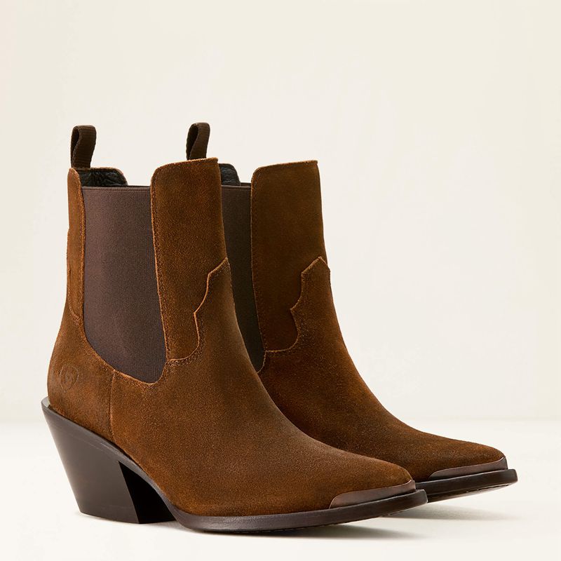 Dark Ginger Suede Ariat Shiloh Bootie | 29PBGDTML