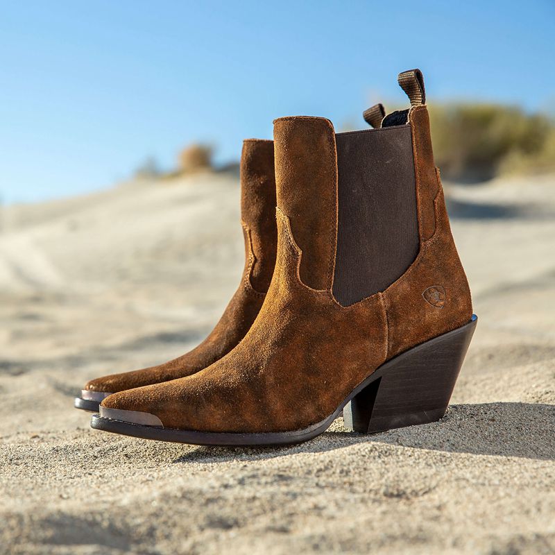 Dark Ginger Suede Ariat Shiloh Bootie | 29PBGDTML