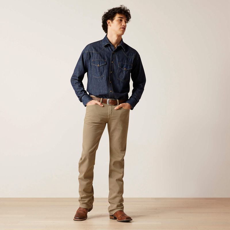 Dark Khaki Ariat M7 Grizzly Straight Jean | 31TOSBLAM