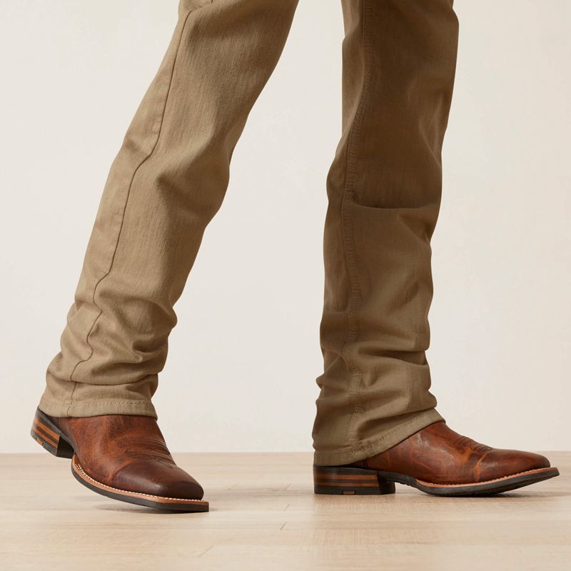 Dark Khaki Ariat M7 Grizzly Straight Jean | 31TOSBLAM