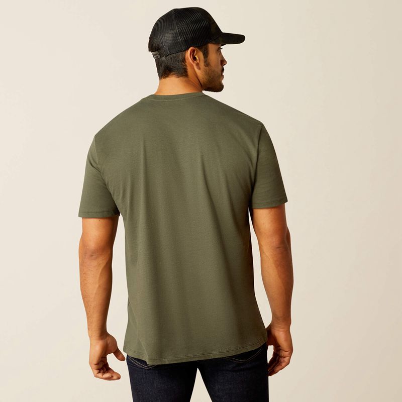 Dark Olive Ariat Liberty Usa Digi Camo T-Shirt | 12CGDSNVR