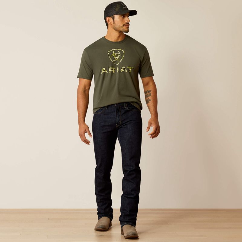 Dark Olive Ariat Liberty Usa Digi Camo T-Shirt | 12CGDSNVR