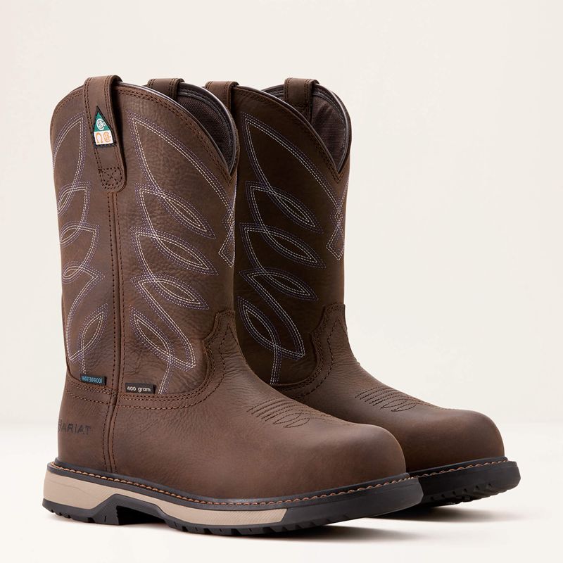 Dark Storm Ariat Riveter Csa Glacier Grip Waterproof 400g Composite Toe Work Boot | 97ROSFJZM