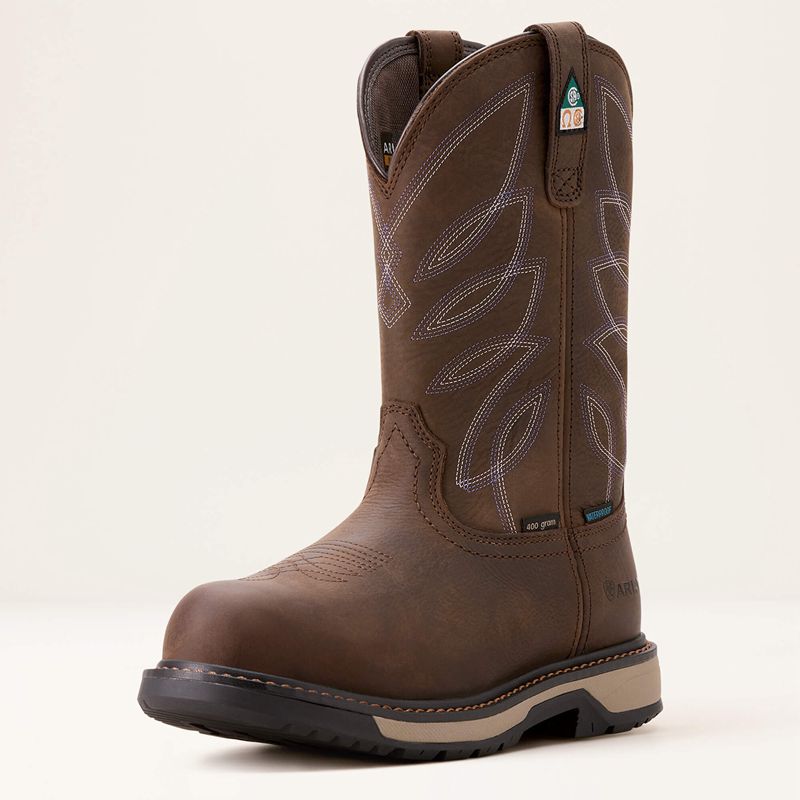 Dark Storm Ariat Riveter Csa Glacier Grip Waterproof 400g Composite Toe Work Boot | 97ROSFJZM