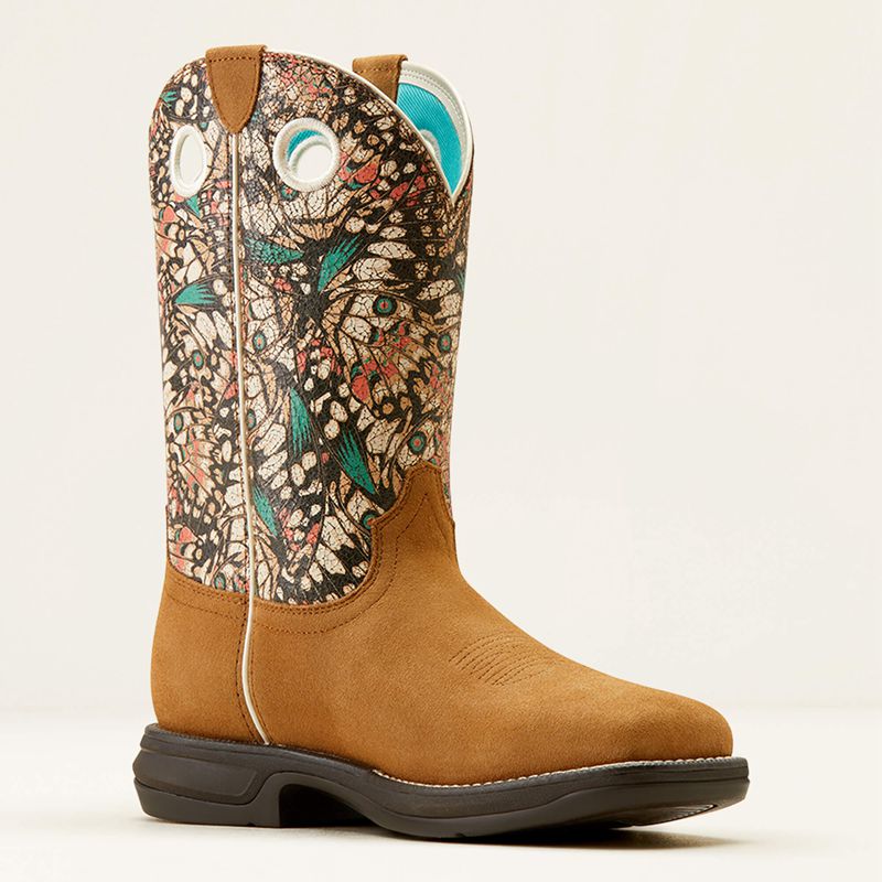 Dark Tan Suede/Mariposa Ariat Anthem Myra Western Boot | 07TLXMSOG